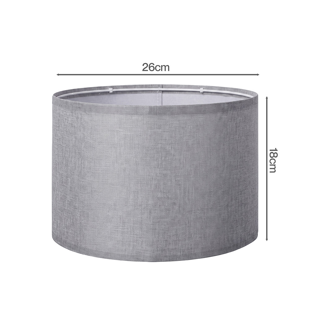 Emitto Lamp Shade 4pc Linen Drum E26 E27 with E14 Rings for Home Decor Grey-2109799596530798595