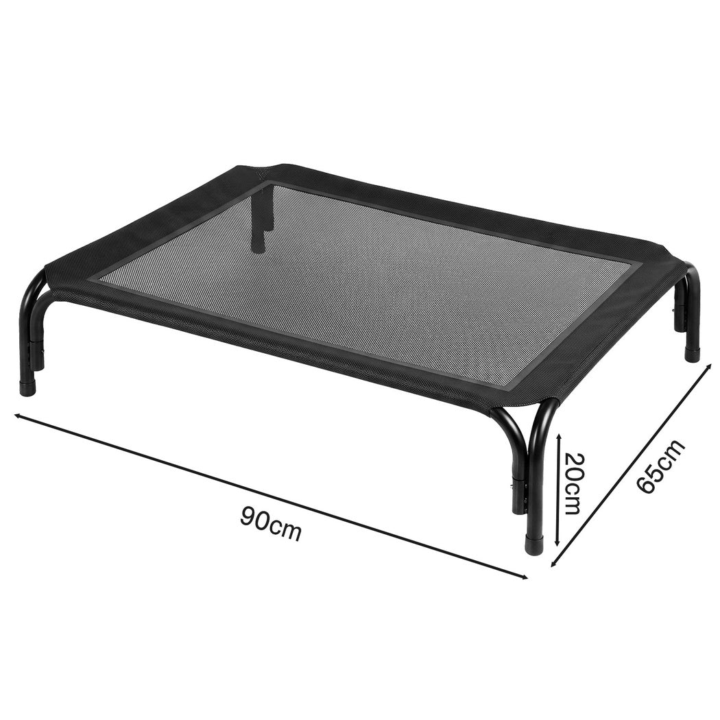 PaWz Raised Dog Bed Elevated Cooling Breathable Mesh for Indoor Outdoor Black-2100034993425354754