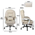 Levede Executive Office Chair Footrest PU Leather Tilt Gaming Work Seat Beige-2050056782683967490