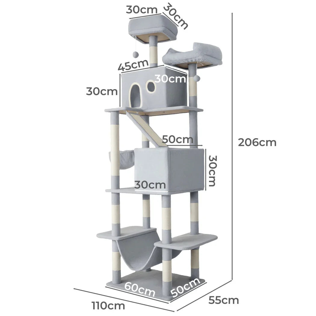 Pawz Cat Tree Scratching Post Scratcher 206cm Climbing-2050056906113945602