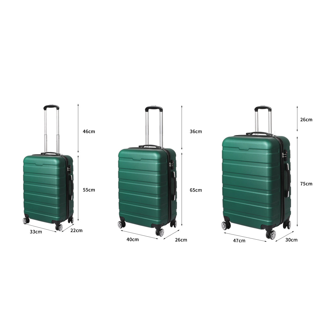 Slimbridge 3PC Luggage sets Suitcase Green-2006733066688663554