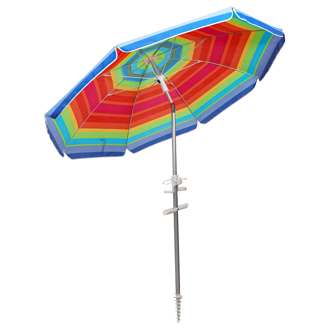 Mountview 2.2M Outdoor Beach Umbrellas Sand Colorful-1910112265114357761