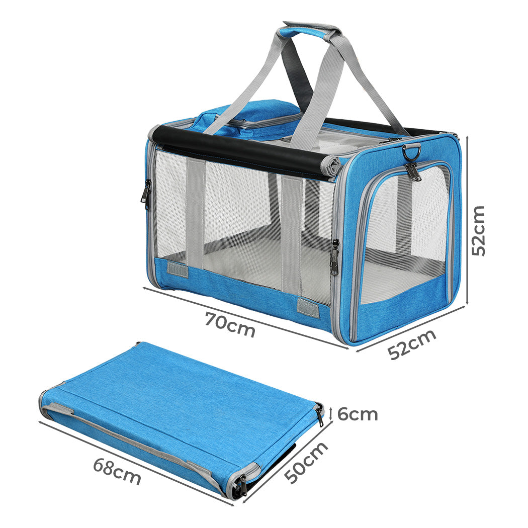 Pawz 3 in 1 Pet Soft Crate Dog Cat Carrier XL Size Blue-1894516807675547650