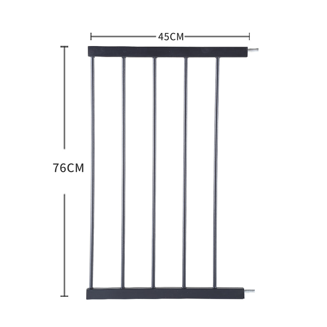Levede Baby Safety Gate Adjustable Pet Black 45cm Extension-1864183162020696066