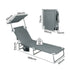 Levede Foldable Lounge Chairs with Canopy Grey-2018816823004368898