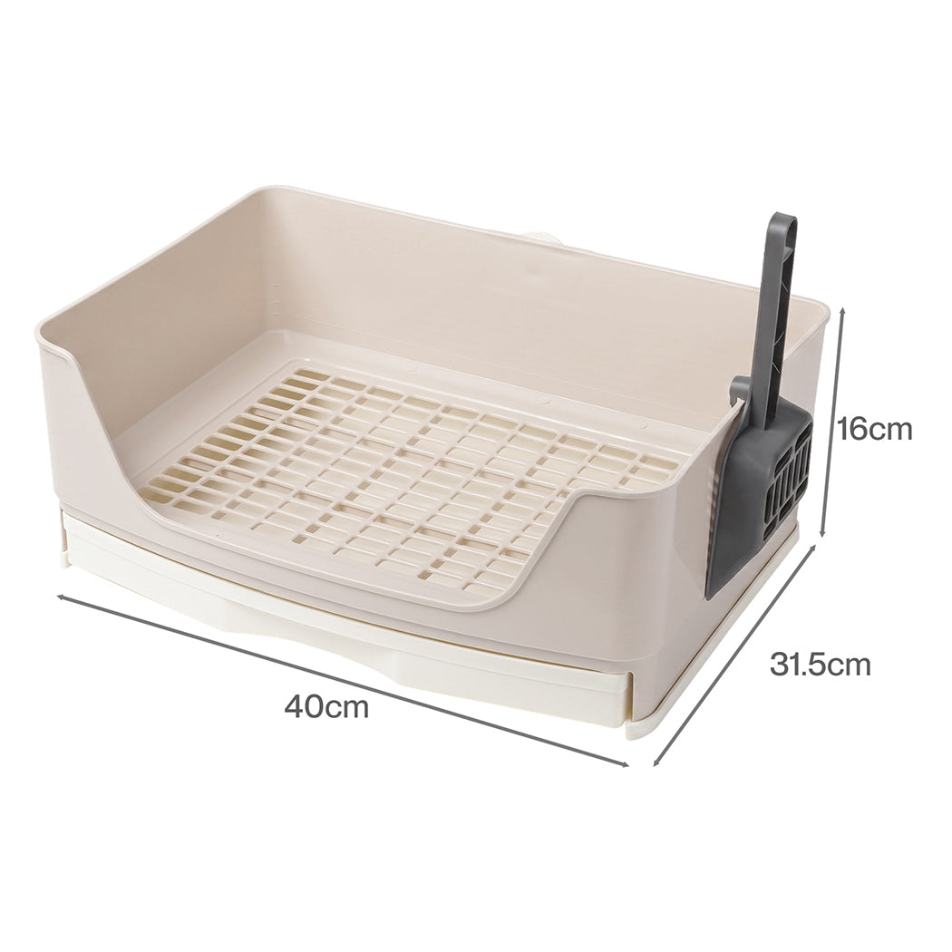 PaWz Rabbit Litter Tray Drawer Box Easy-Clean Secure for Indoor Cage Use Brown-2100034994138386434