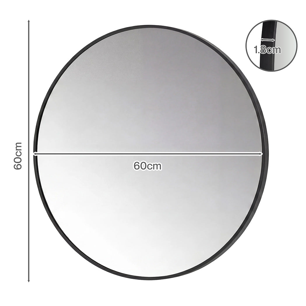 Yezi 60cm Wall Vanity Mirror Round Decorative Bathroom HD Glass Anti-explosion-2050059008861147138