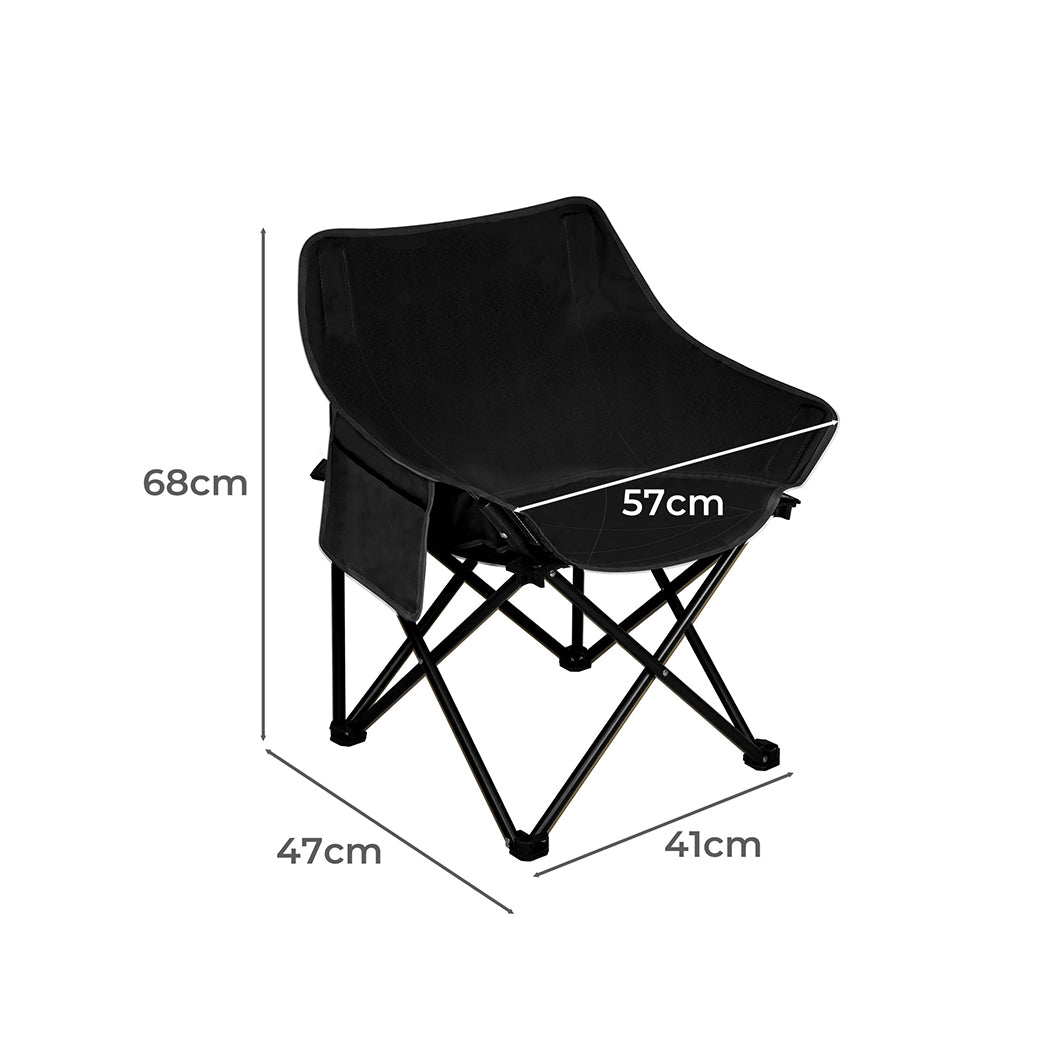 Levede Folding Camping Moon Chair Lightweight Black-1864184458459090946