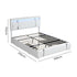 Levede Double Bed Frame With Adjustable Headboard White-1894516790126579714