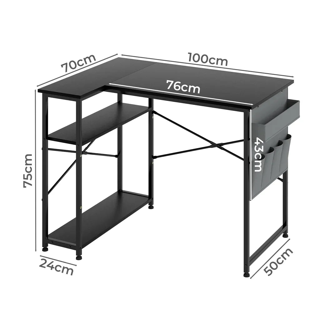 Levede L-shaped Gaming Computer Desk Corner Table Home-2050056910379552770