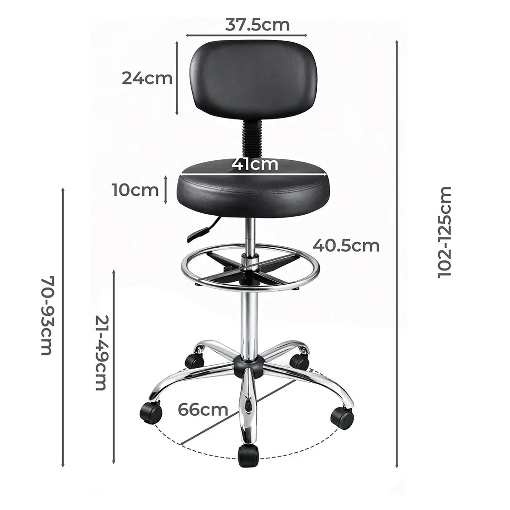 Levede Swivel Office Chair Ergonomic Stool Height Adjustable Footrest Backrest-2050056760940695554