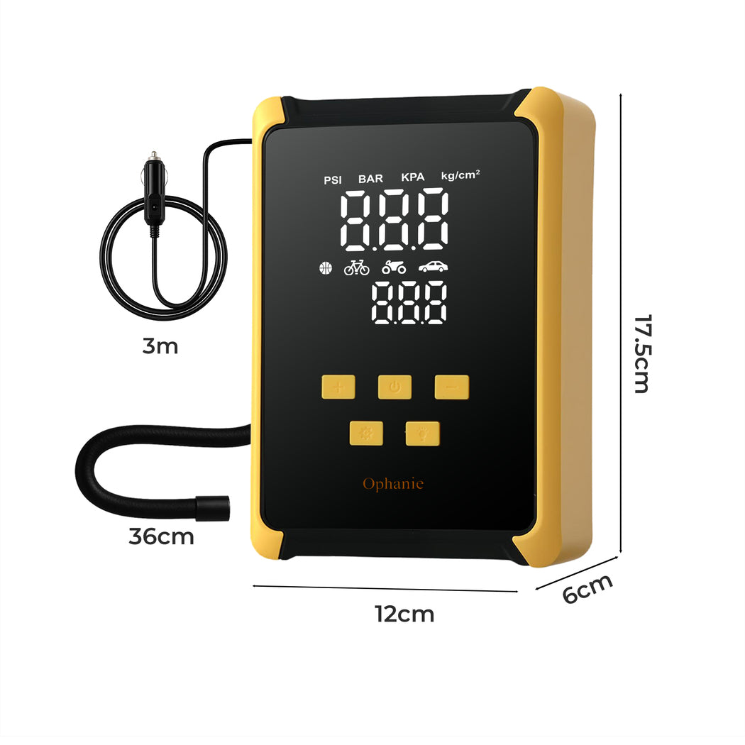 Manan 12V 150PSI Portable Tire Inflator with LED Light-2006733387255123970