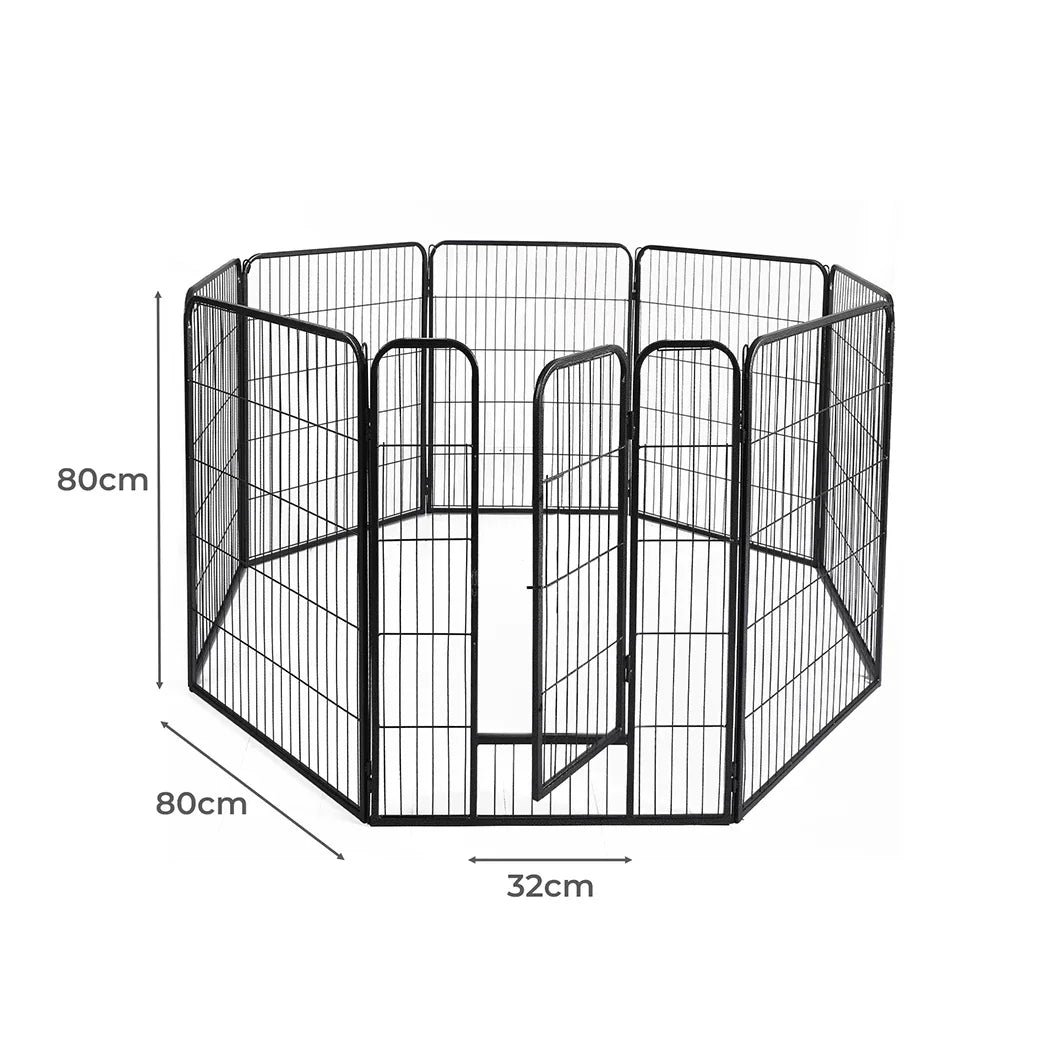 PaWz 8 Panel Pet Dog Playpen Puppy Exercise Black 2.5kg Mackerel & Lamb-2006733296184201218