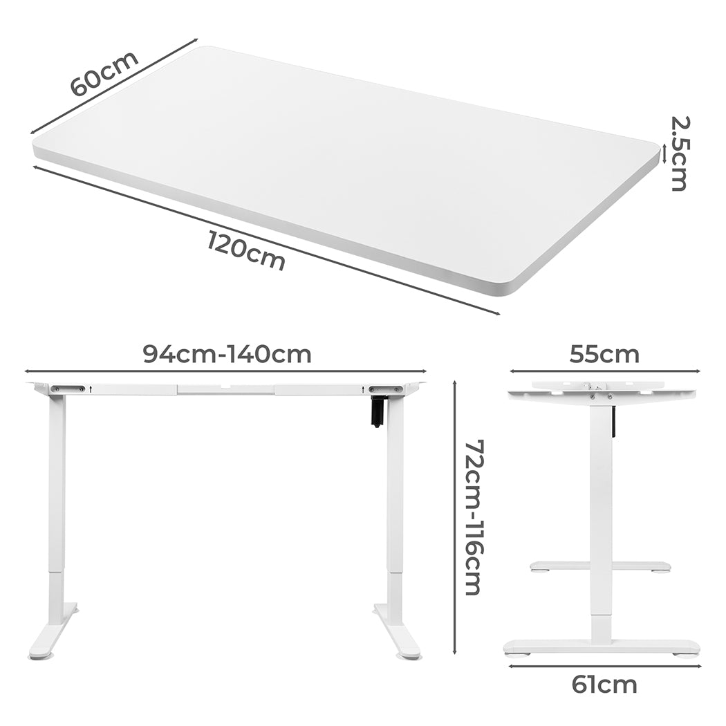 Levede Motorised Standing Desk Height 120cm White 800x 1.5MM-1942353111213543426