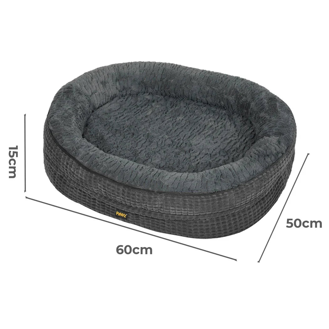 Pawz Orthopedic Plush Dog Bed Soft Washable Pet Bed Grey Cosy Cushion S Size-2050056794537070594