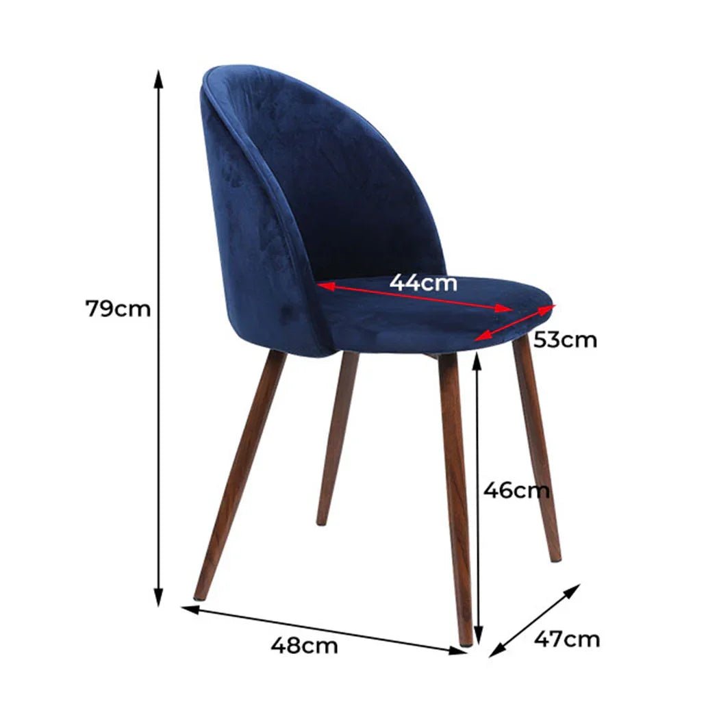 Levede 4x Dining Chairs Seat French Navy-2006732721967206402