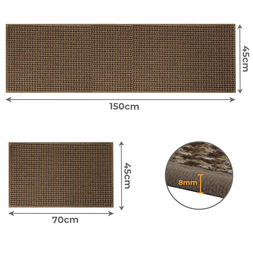 Marlow Kitchen Rug 2PCS Woven Non Slip Absorbent Brown-2018816688908275714
