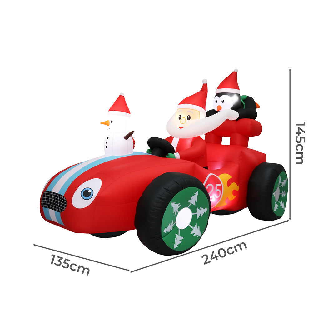 Santaco Christmas Inflatable 2.4M Santa Racing Sleigh-1950769999987740674