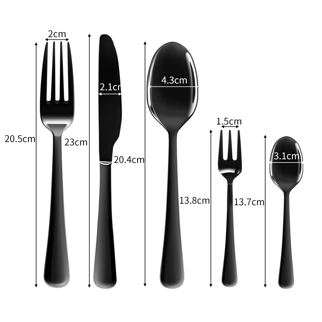 Stainless Steel Cutlery Set Travel Knife Black-1864184347029016578