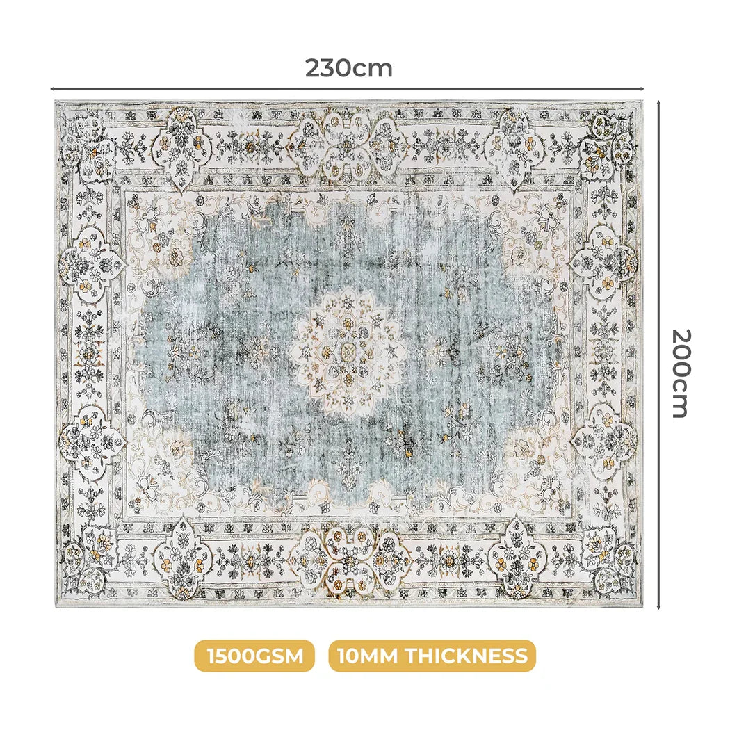Marlow Floor Rug Short Pile Washable Vintage Carpet Soft Plush Non Slip 200x230-2018816822614298626