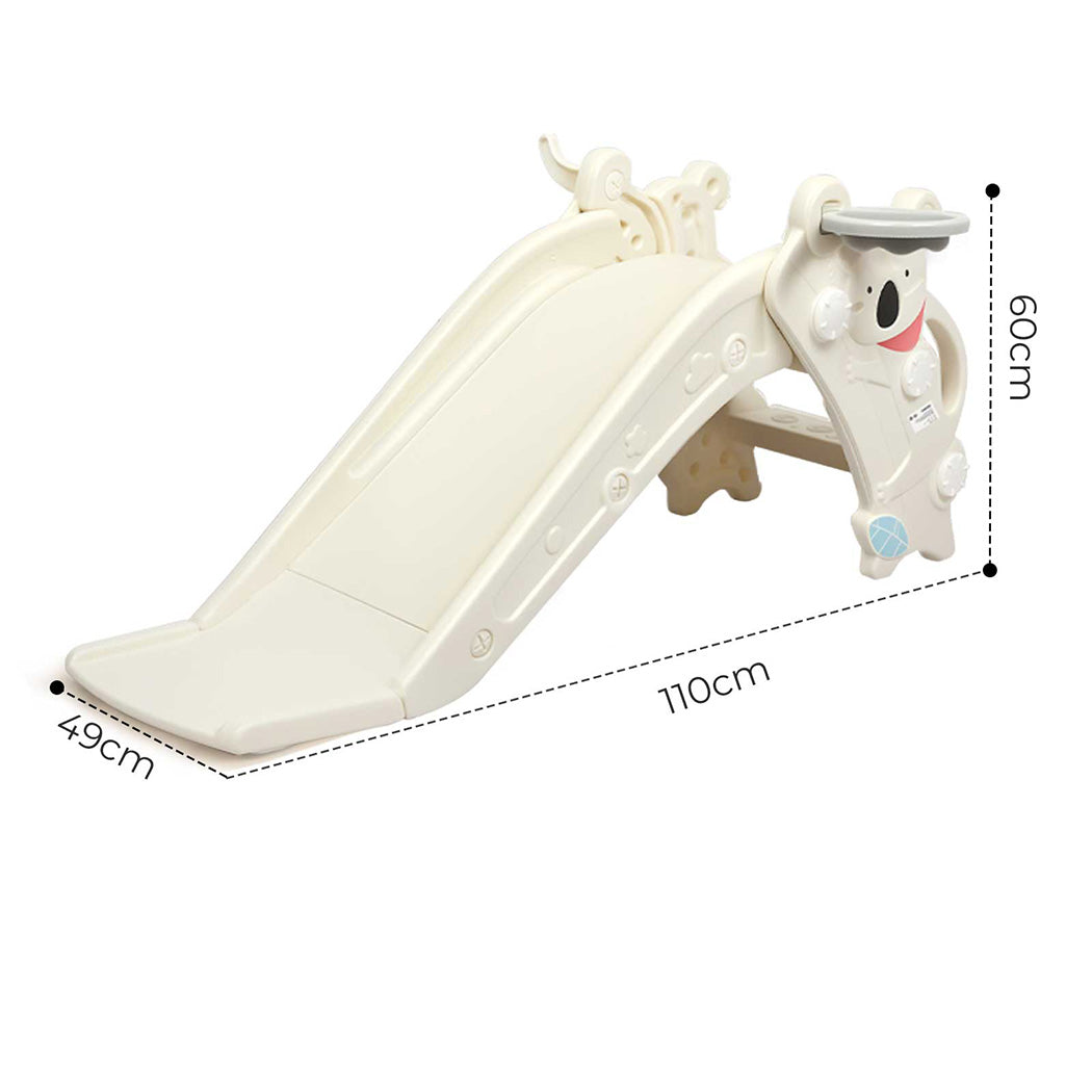 BoPeep Kids Slide Toddler Climber with Hoop Ring Toss for Indoor Outdoor White-2100034970256019458