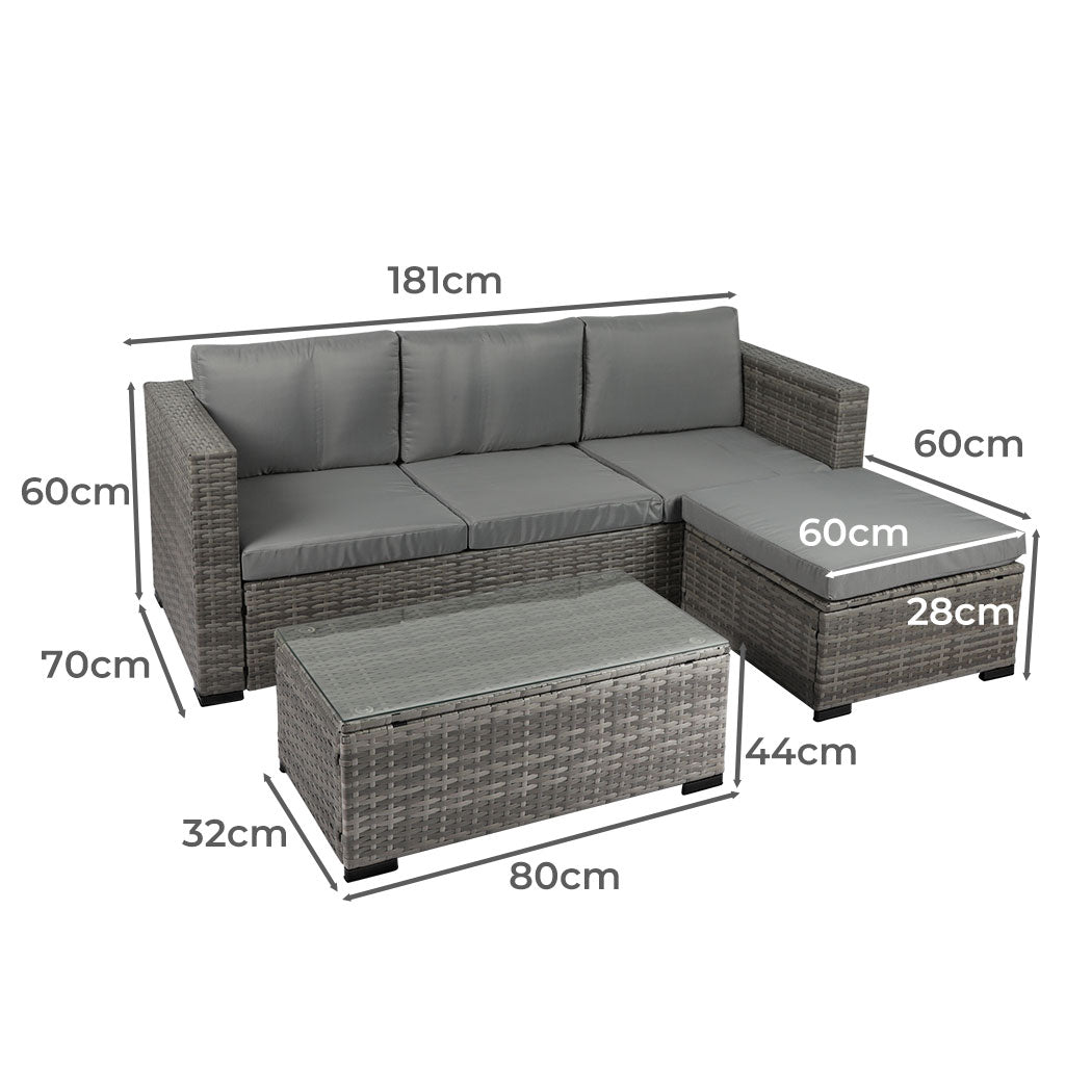 Levede 5pcs Outdoor Sofa Set Patio Furniture-1942353029282009090