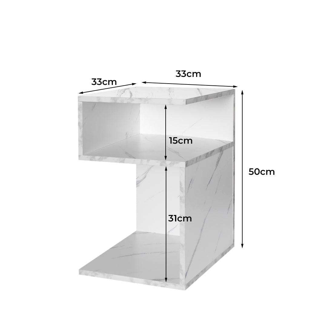 Levede 1xBedside Tables Drawers Side White-1864184439186264066