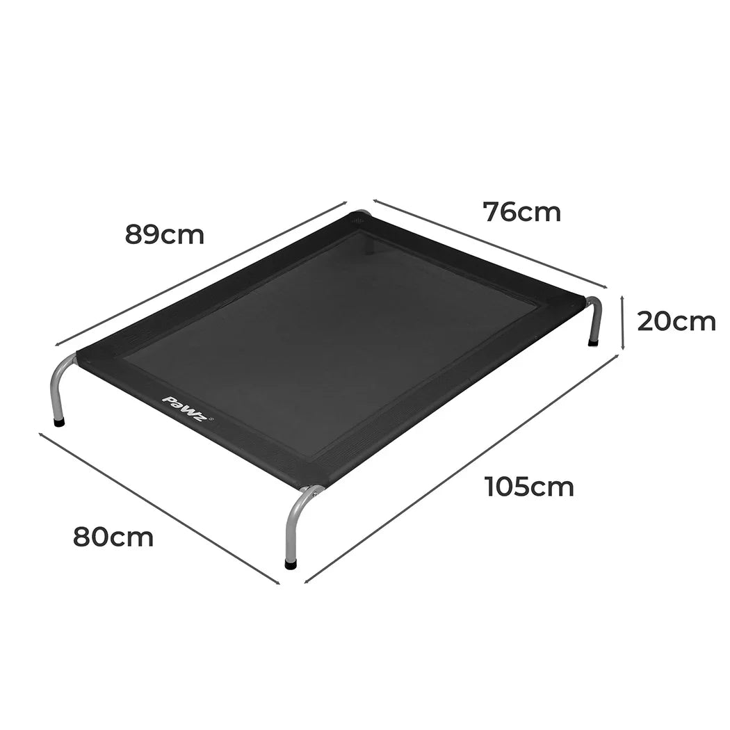 PaWz Elevated Trampoline Pet Bed Dog L Black Large-2029387232602886146