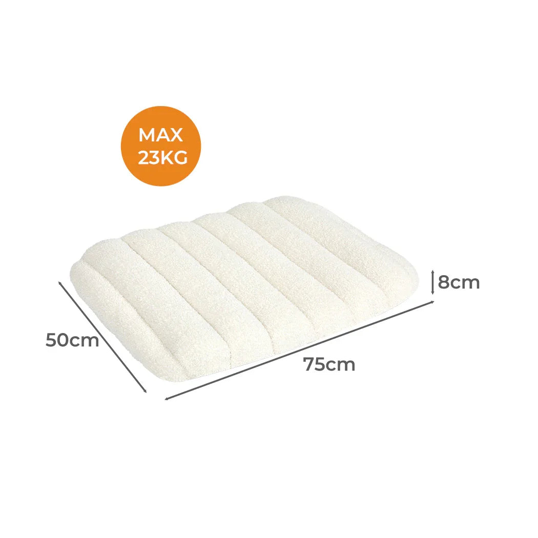Pawz M Size Orthopedic Dog Bed with Sherpa Plush Removable Cover in White-2029387208892485634