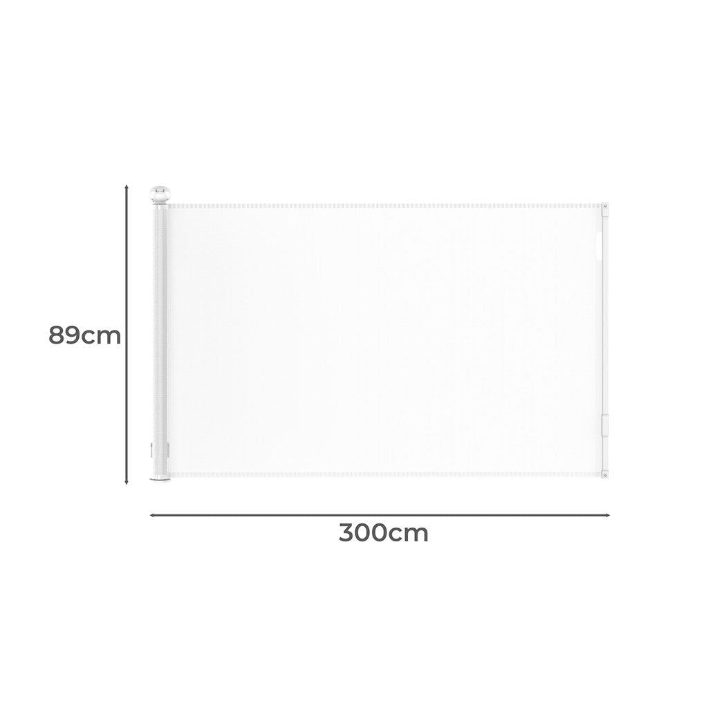 BoPeep Retractable Baby Safety Gates 300cm White 300 cm-1910112818754097154