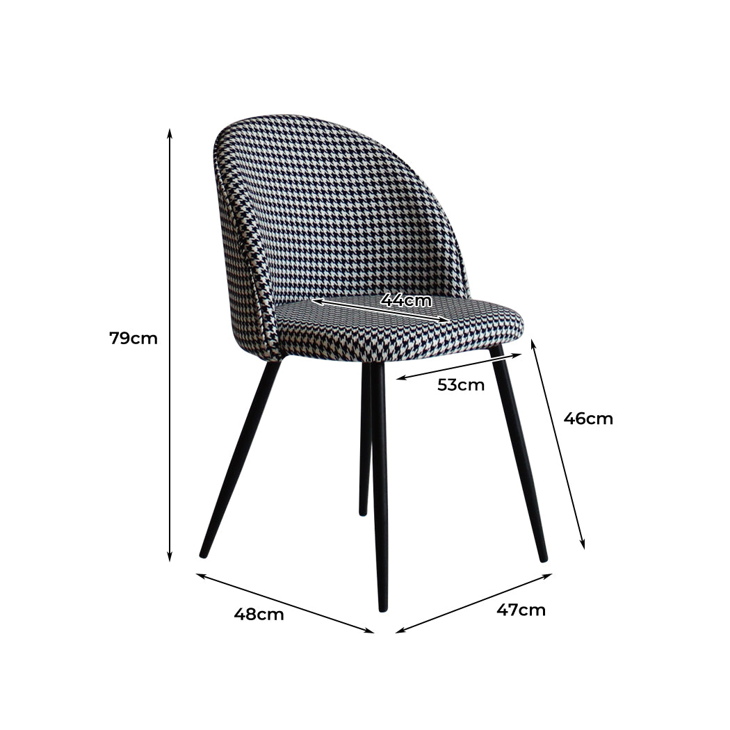 Levede 2x Dining Chairs Kitchen Cafe Black and White-1864183273484324866