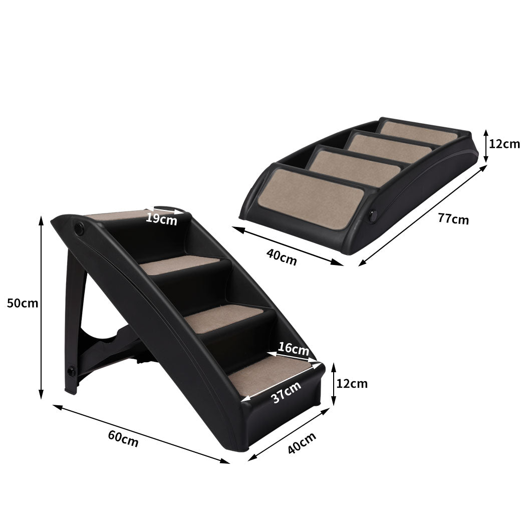 PaWz Pet Ramp Indoor Dog Steps Stair Black-2006733133592006658