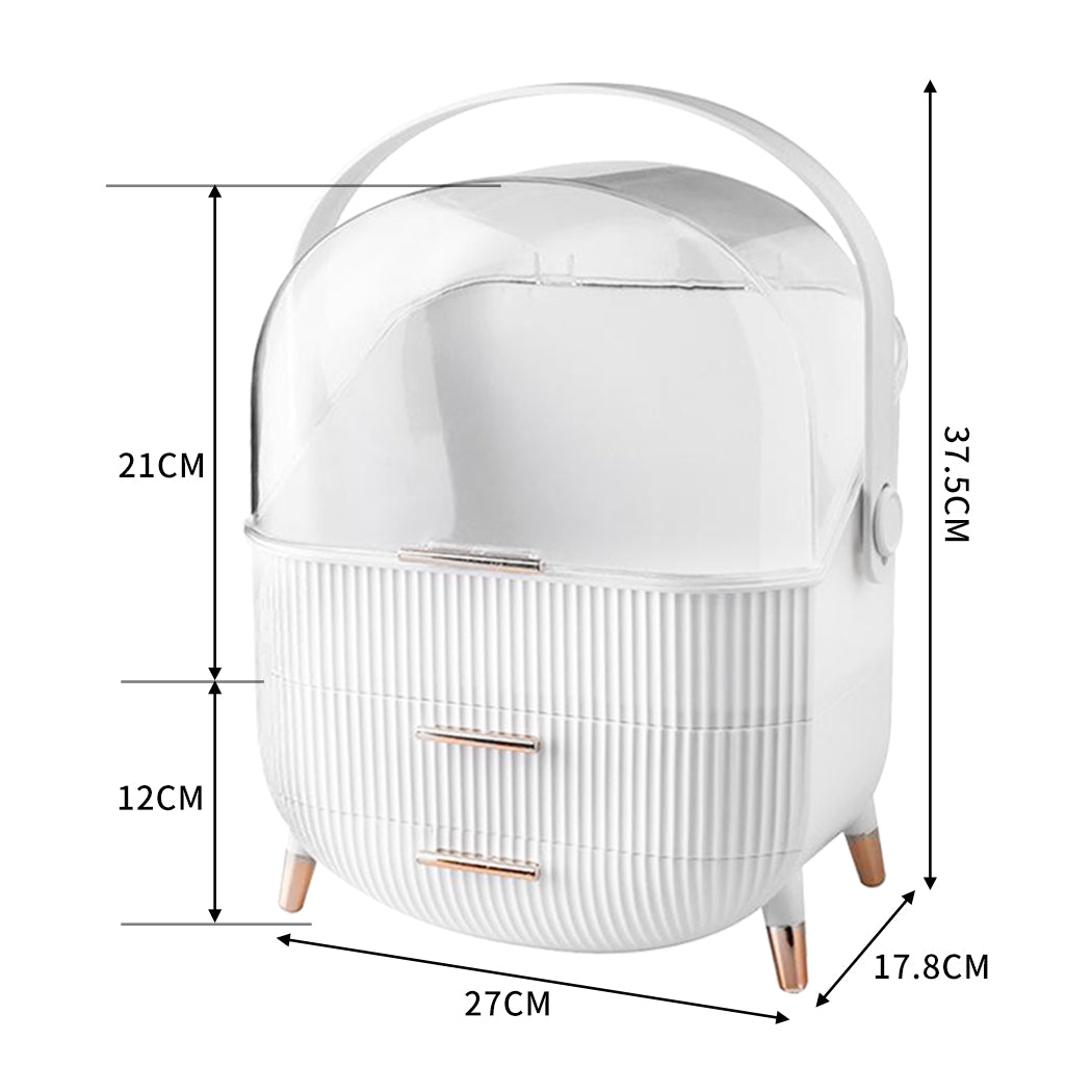 Makeup Organizer Case Drawer Portable White-1886651051503915010