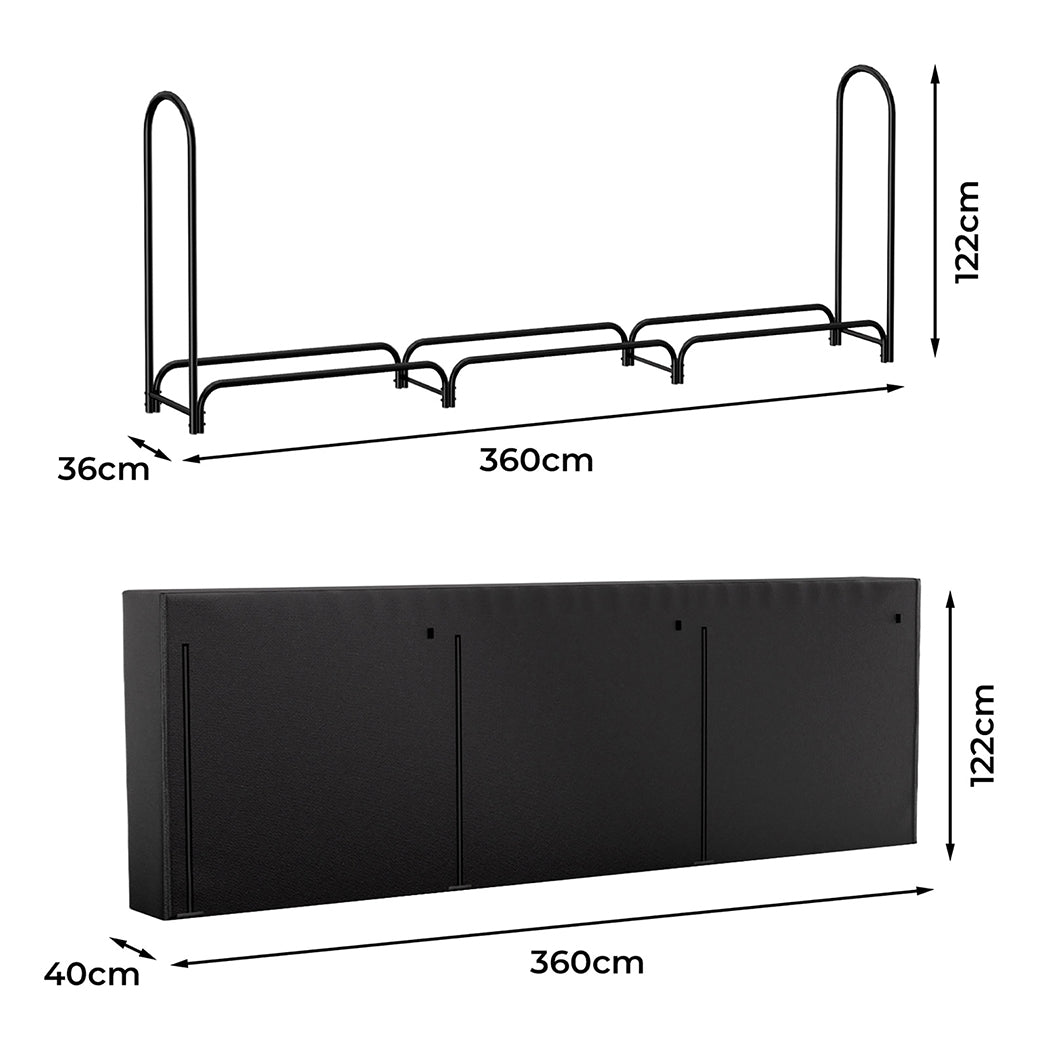 Moyasu Outdoor Firewood Rack Storage with Cover-1919278354717085698