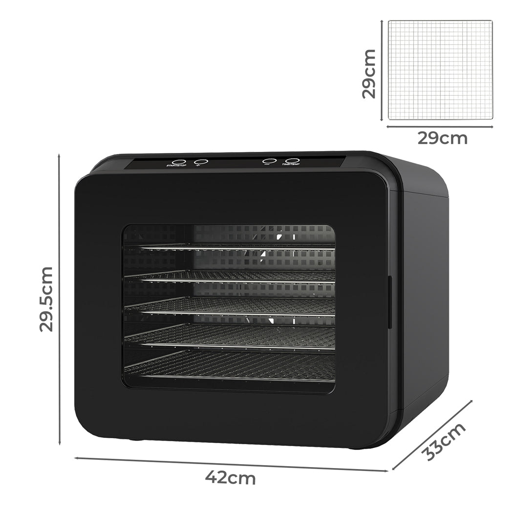 Spector 6 Trays Food Dehydrator Fruit Dehydrators Black-2050056904671105026