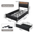 Levede Single Bed Frame PU Mattress Base Storage Drawer Headboard USB Charge-2100034936290545666