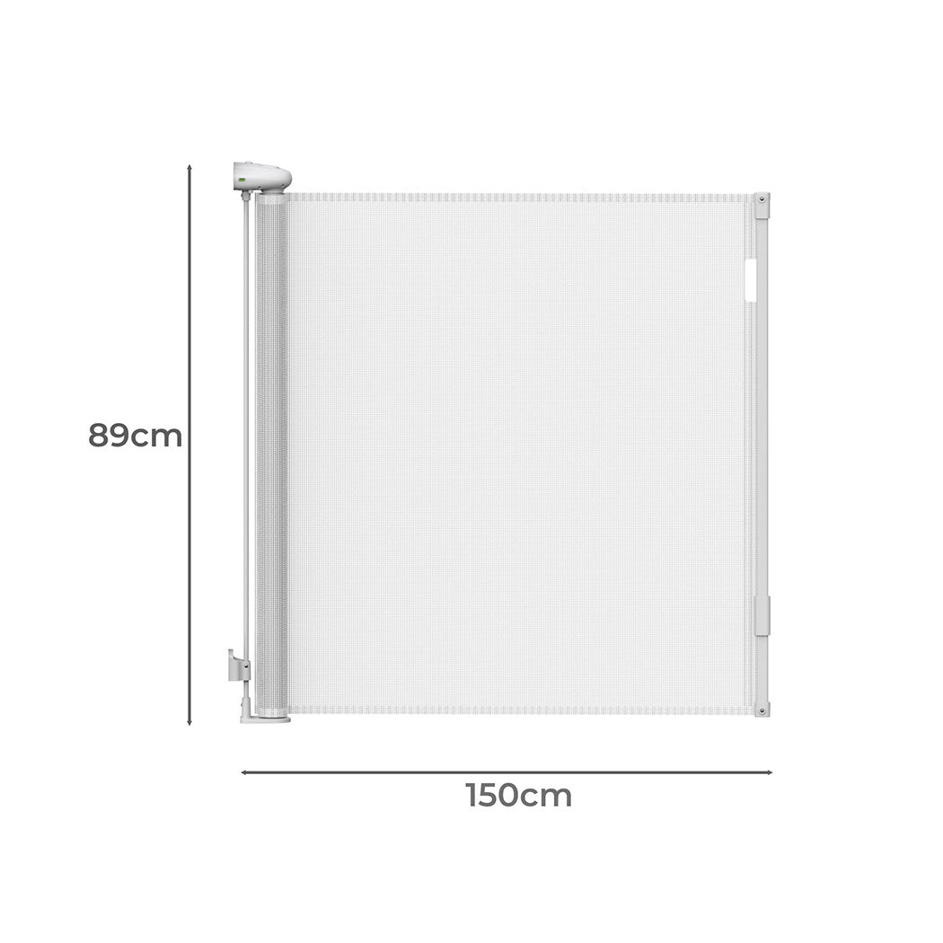 BoPeep Retractable Baby Safety Gates 150cm White 150 cm-1864184339508629506
