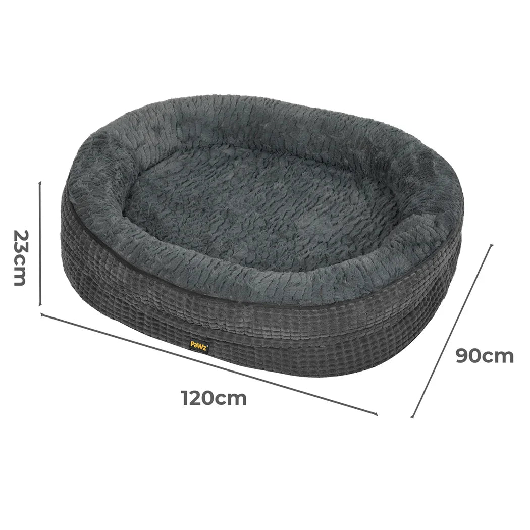 Pawz Orthopedic Plush Dog Bed Soft Washable Pet Bed Grey Cosy Cushion XXL Size-2050056794914557954