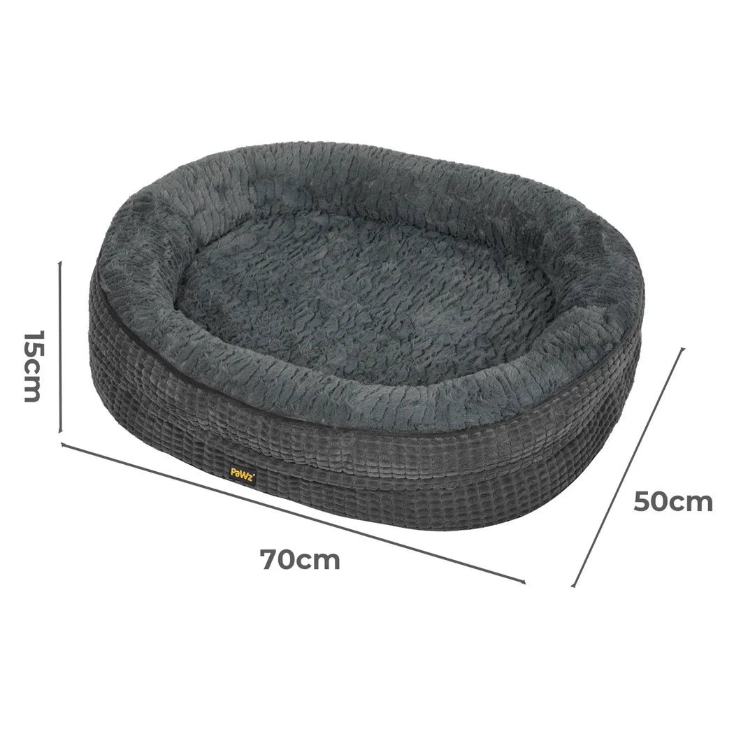 Pawz Orthopedic Plush Dog Bed Soft Washable Pet Bed Grey Cosy Cushion M Size-2050056794356715522
