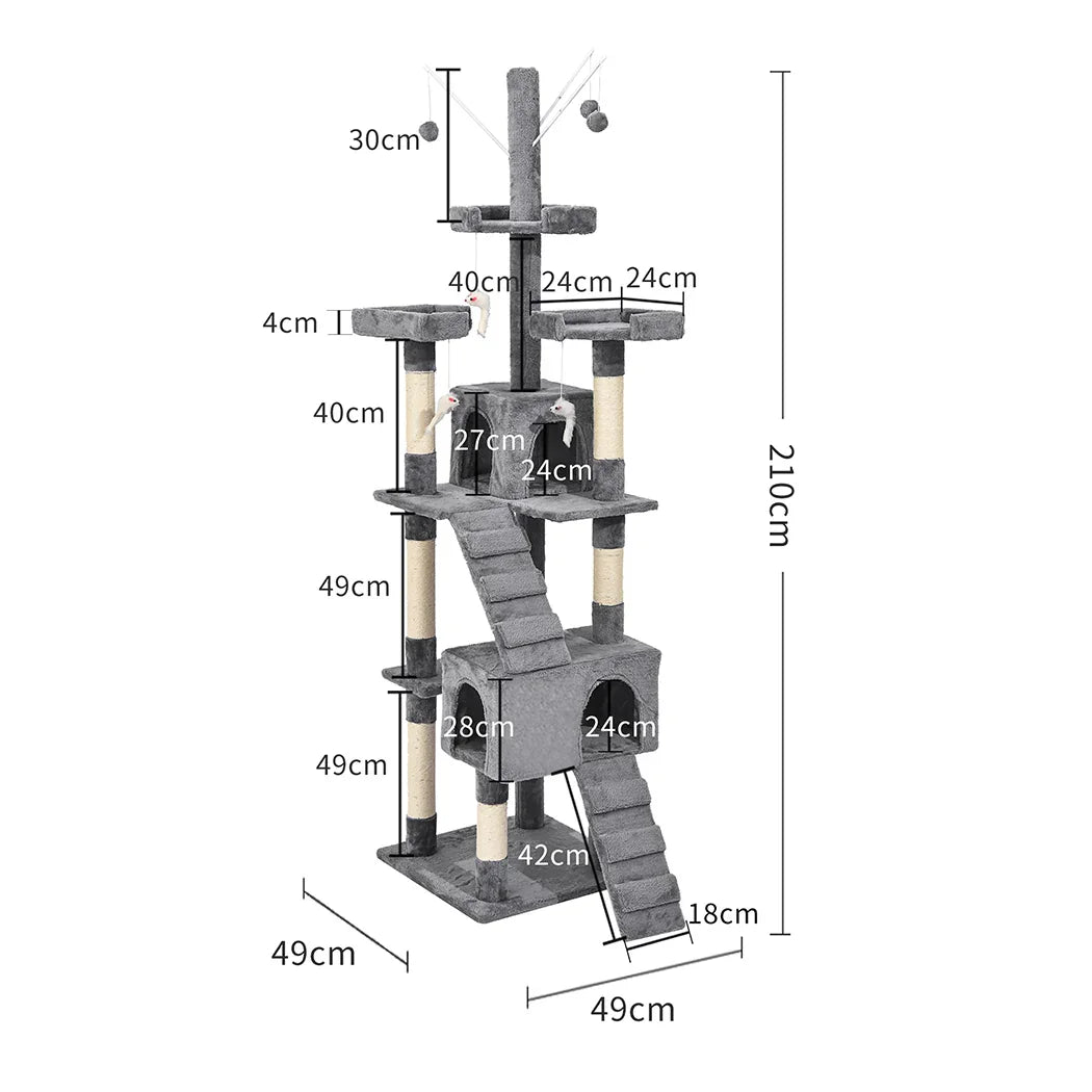 PaWz Cat Tree Scratching Post Scratcher Grey-2025742037013368834