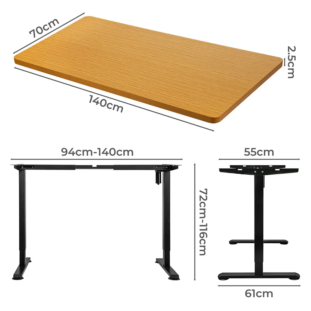 Levede Motorised Standing Desk Adjustable 140cm Natural 1000x 1MM-2006733293239799810