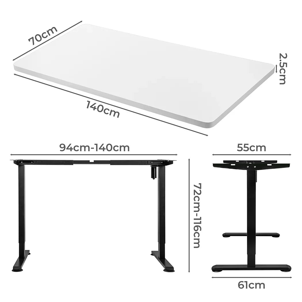 Levede Motorised Standing Desk Adjustable 140cm White 1000x 1MM-2018816933687857154