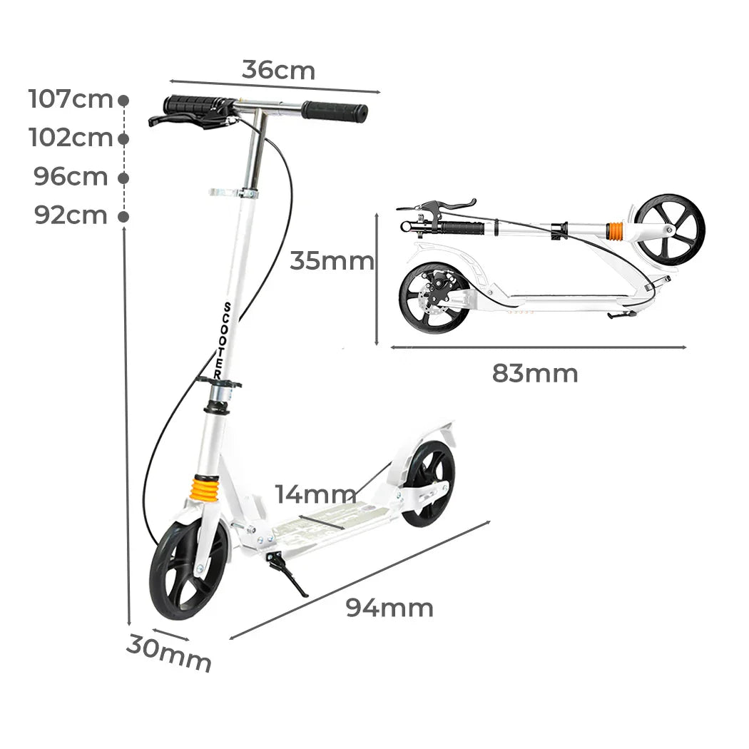 MONVELO Adult Commuter Foldable Scooter White-2029387251418533890
