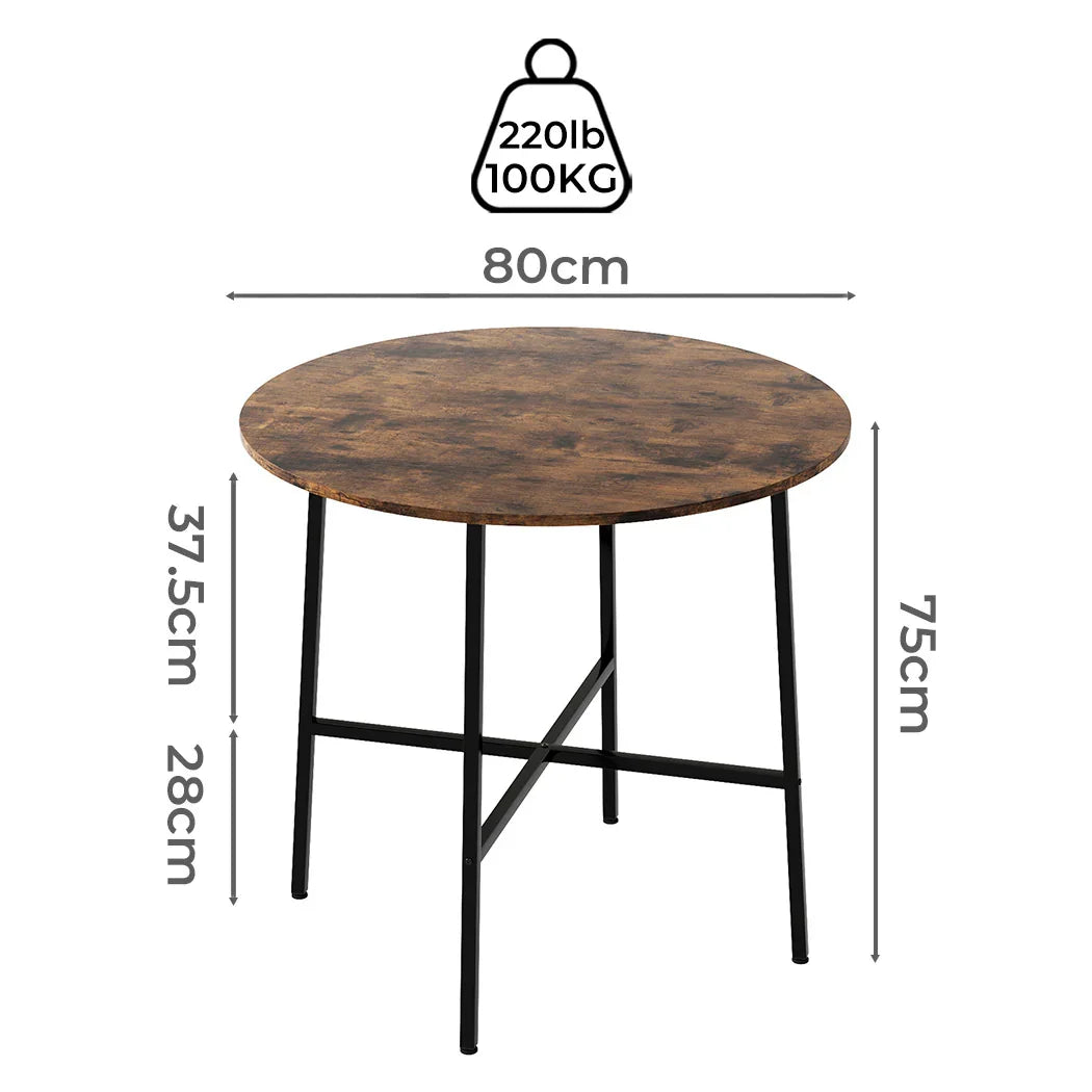 Levede Dining Table Round Kitchen 4 Person Coffee 80cm-2050056814795558914