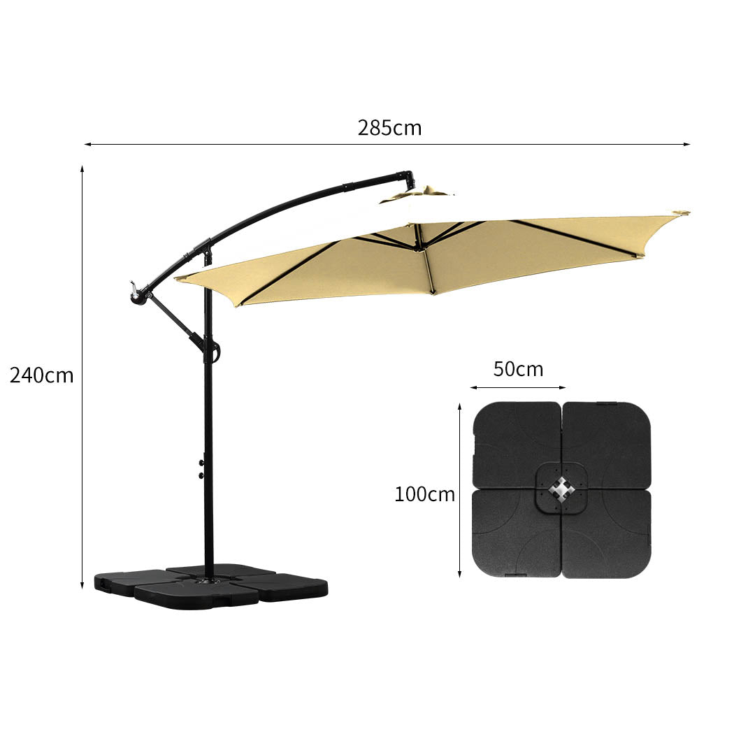 Mountview 3M Outdoor Umbrella Cantilever Grey-1864184442038390786