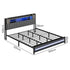 Levede King Bed Frame with Storage Headboard RGB LED-2050056749263753218