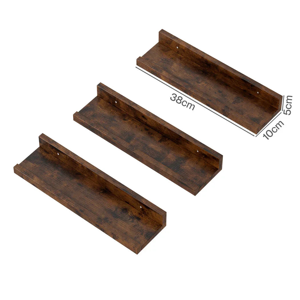 Levede Floating Shelves 3 Pack Wall Mounted Wood Storage Display Rack Room Decor-2050056792897097730