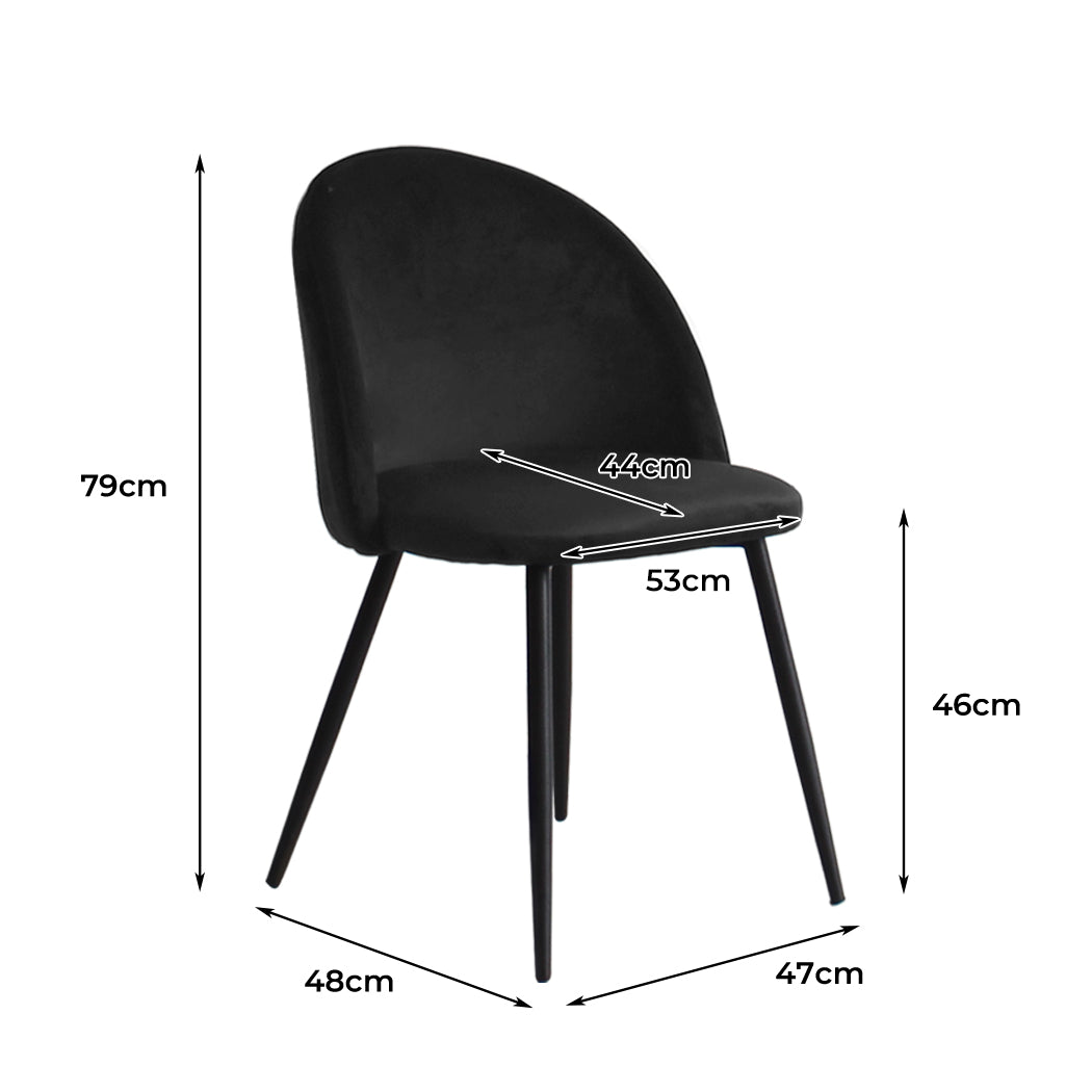 Levede 6x Dining Chairs Kitchen Cafe Black-1975420351198400514