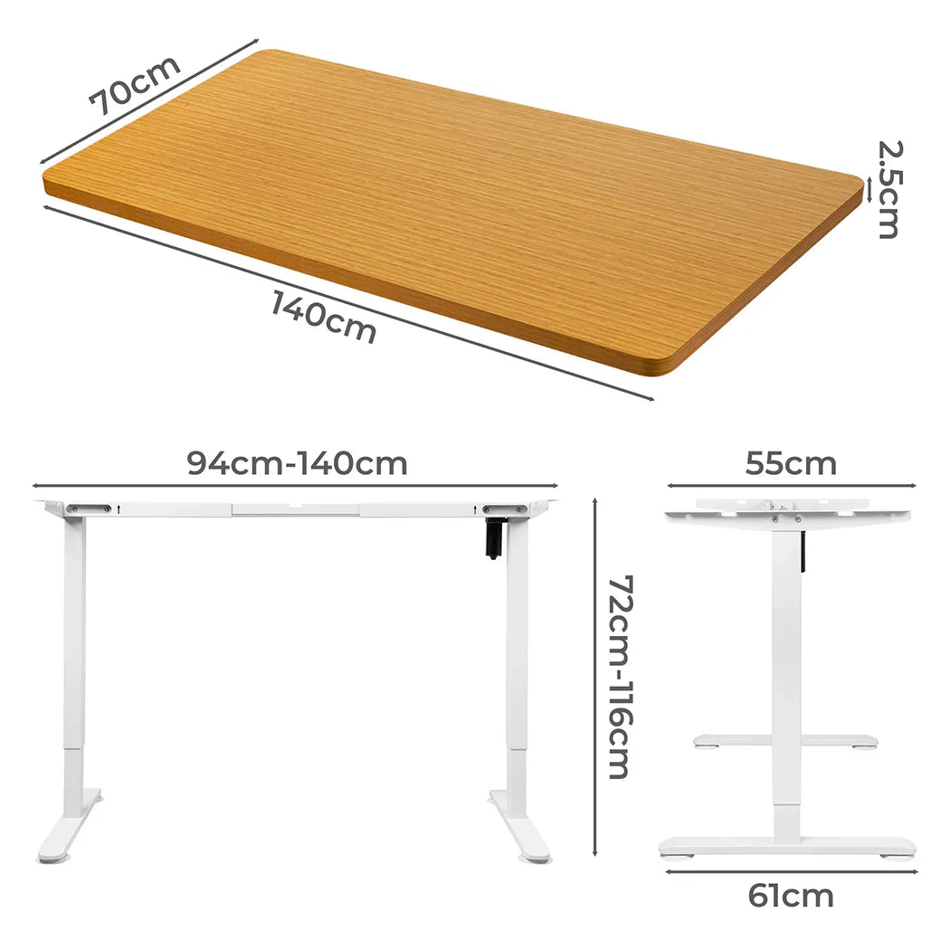 Levede Motorised Standing Desk Adjustable 140cm Natural 1000x 1MM-2006733293919277058