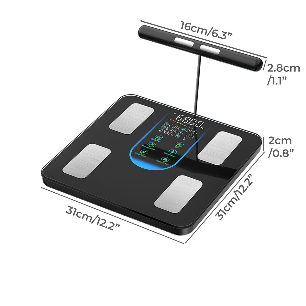 Centra Smart Scale for Body Fat Bathroom Digital Pregnancy BMI Monitor Bluetooth-2050056788929286146